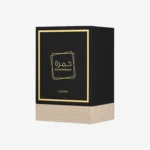 Lattafa Khamrah EDP retail box packaging gold and black design